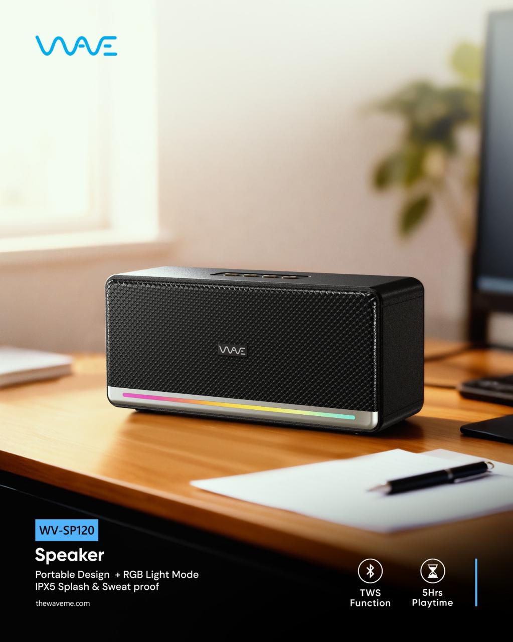 Wave Portable Bluetooth Speaker - Visilex Trading UAE